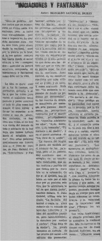 "Iniciaciones y fantasmas"