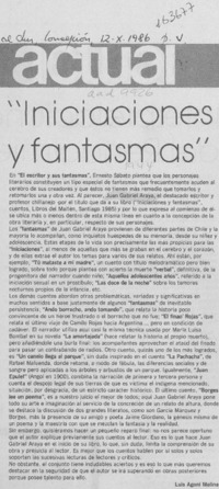 "Iniciaciones y fantasmas"