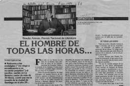 El hombre de todas las horas --  [artículo] María Angélica de Luigi.
