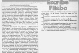 Memorándum Mandrágora  [artículo] Filebo.