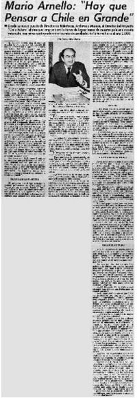 Mario Arnello, "Hay que pensar a Chile en grande"