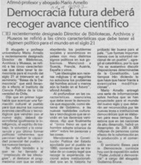 Democracia futura deberá recoger avance científico