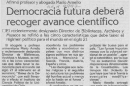 Democracia futura deberá recoger avance científico