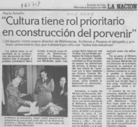 "Cultura tiene rol prioritario en construcción del porvenir"