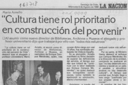 "Cultura tiene rol prioritario en construcción del porvenir"