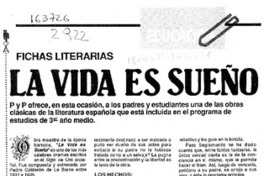 La Vida es sueño  [artículo].