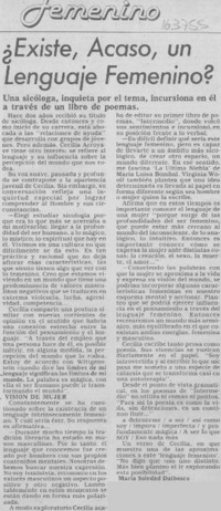 Existe, acaso, un lenguaje femenino?