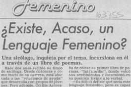 Existe, acaso, un lenguaje femenino?