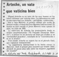 Arteche, un vate que vaticina bien  [artículo].