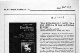"Don Bosco en Chile, notas para una historia de los salesianos en Chile"  [artículo] J. C. E.