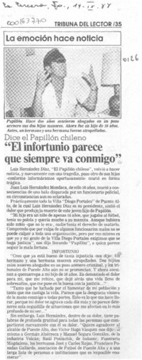 "El infortunio parece que siempre va conmigo"