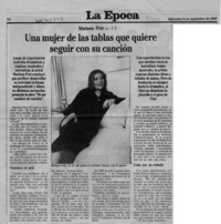 Una Mujer de las tablas que quiere seguir con su canción  [artículo].