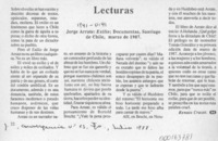 Lecturas  [artículo] Renato Cruzat.