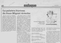 La palabra lluviosa de Juan Miguel Arteche