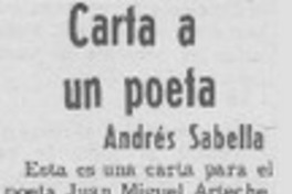 Carta a un poeta