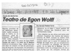 Teatro de Egon Wolff  [artículo] Hernán Poblete Varas.