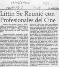Littin se reunió con profesionales del cine  [artículo].