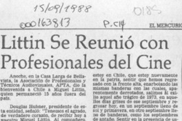 Littin se reunió con profesionales del cine  [artículo].