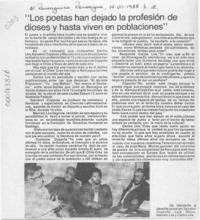 "Los poetas han dejado la profesión de dioses y hasta viven en poblaciones"  [artículo].