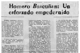 Homero Bascuñán, un esforzado empedernido