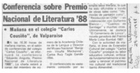 Conferencia sobre Premio Nacional de Literatura '88  [artículo].