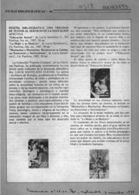 Reseña bibliográfica, una trilogía de textos al servicio de la educación afectiva  [artículo].