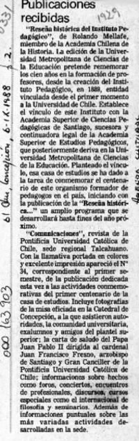 Publicaciones recibidas  [artículo].