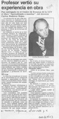 Profesor vertió su experiencia en obra  [artículo].