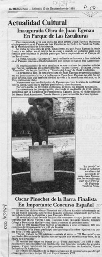 Oscar Pinochet de la Barra finalista en importante concurso español  [artículo].