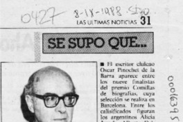 Se supo que --  [artículo].