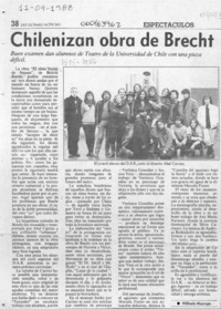Chilenizan obra de Brecht  [artículo] Wilfredo Mayorga.