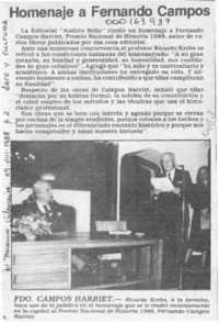 Homenaje a Fernando Campos  [artículo].