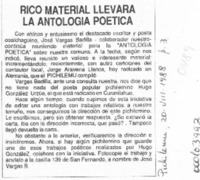 Rico material llevará la antología poética  [artículo].