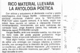 Rico material llevará la antología poética  [artículo].