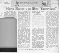 Marta Blanco y su libro "Entrevistas"  [artículo].