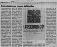 Regionalización, un enfoque multifacético  [artículo] J. M. Lecaros.