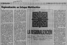 Regionalización, un enfoque multifacético  [artículo] J. M. Lecaros.