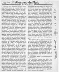 Atacama de Plata  [artículo] Raúl Morales Alvarez.