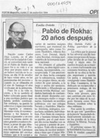 Pablo de Rokha, 20 años después  [artículo] Emilio Oviedo.