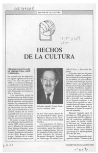 Premios Nacionales de Literatura, Arte e Historia  [artículo].