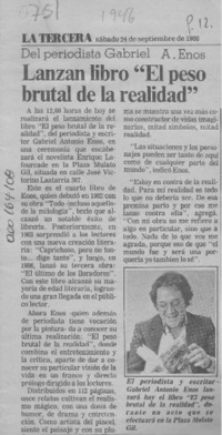 Lanzan libro "El peso brutal de la realidad"  [artículo].