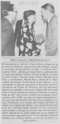 Libro analiza la previsión en Chile
