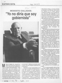 "Yo no diría que soy gobiernista"  [artículo].