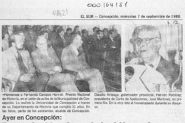 Premio Nacional de Historia recibió homenaje de la "U"  [artículo].
