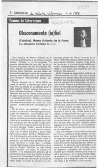 Obscenamente (in)fiel  [artículo] Eduardo Correa O.