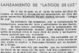 Lanzamiento de "Látigos de luz"