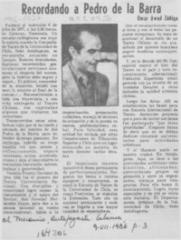 Recordando a Pedro de la Barra