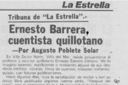 Ernesto Barrera, cuentista quillotano