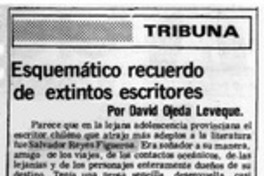 Esquemático recuerdo de extintos escritores