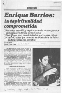 Enrique Barrios, la espiritualidad comprometida